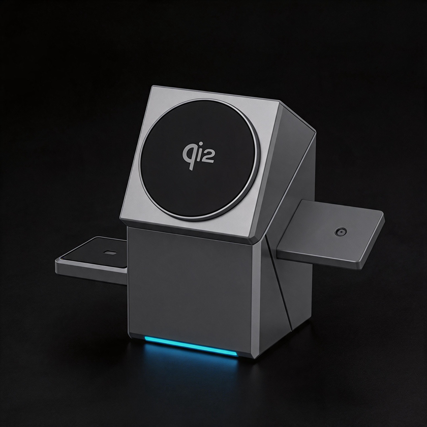 Geometric Rotating Cube 3-in-1 Wireless Charger